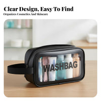 Transparent Makeup Bag Large Capacity Transparent Cosmetic Organizer Easy to Clean Waterproof Wash Bag for Jet-Setters, Students, Washroom, Gym