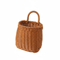 Retro Design Ginger Garlic Storage Basket Rustic Charm Imitation Rattan Storage Basket Space-Saving for Cooks, Pantry, Bathroom, Dining Room
