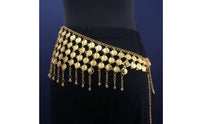 Exotic Design Belly Dance Coin Belt Adjustable Length Metal Coin Waist Chain Bohemian Fashion Accessory for Festival