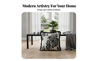 Black and White Patterns Tasseled Cube Pouf Lazy Sofa Feel Floor Cushion Removable Cover Seat Pad Cushiony Filling for Students, Home Decorators, Living Room, Reading Nook, Meditation Space, Playroom