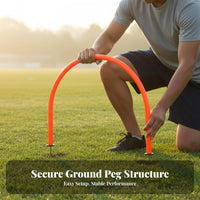 Ground Stake Agility Gate Football Dribbling Arch PVC Soccer Passing Arch for Kids, Young Athletes, Outdoor, Backyard