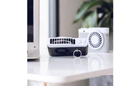 Hands-Unrestricted Wearable Lanyard Fan 2-in-1 Design Mini Desk Fan Quiet Operation Personal Appliance Function for Desktop