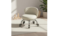 Low Rolling Stool Easy to Install Round Caster Stool Small Decorative Chair on Wheels Modern Design 250 Lbs Capacity