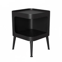 Mid-Century-Century Modern Design Arched End Table with Beaded Legs Vintage Aesthetic Nightstand Multi-Layer Storage Household Furniture Accessible and Closed Compartments for Homeowners, Apartment Dwellers, Students, Bedroom, Living Room, Study, Office