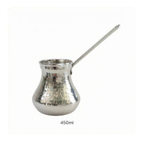 Small Pouring Spout Hammered Metal Coffee Pot Flared Body Hand-Hammered Coffee Pot Reflective Drinkware Silver-Colored for Tea Serving