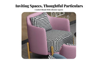 Light Luxury Design Curved Back Club Chair Comfortable Seating Reception Sofa Sturdy Construction Commercial Furniture Soft Upholstery for Salon Owners, Office Managers, Interior Designers, Lobby, Living Room, Reading Nook, Bedroom