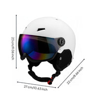 Visor Snow Helmet Protection Snow Helmet with Built-in Goggles Warm Earmuffs Sports Equipment for Children, Adults, Skiing, Snowboarding