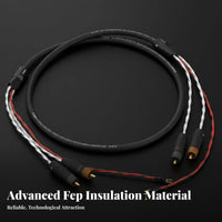 Tonearm Cable with Ground Wire Pure Silver Conductor Turntable Tonearm Cable