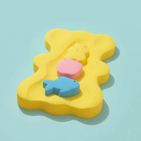 Baby Bath Sponge Contoured Bath Sponge with Bear Shape Baby Bathtub Cushion Foam Thick for Babies