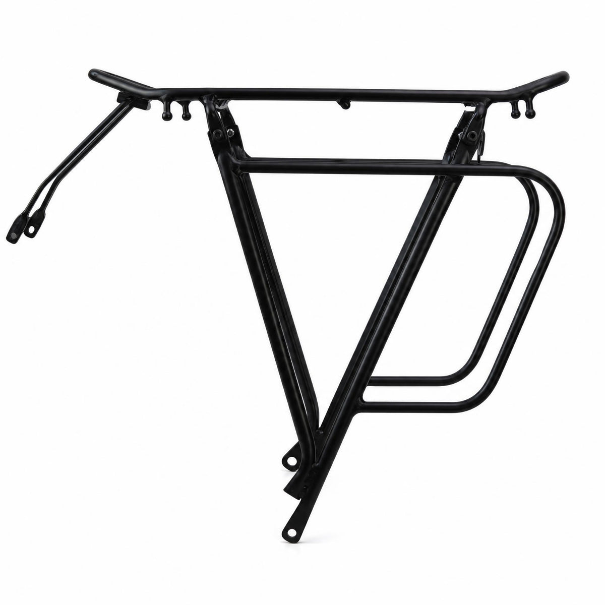 Triangular Support Frame Rear Cycle Rack Curved Side Rails Rear Bike Rack Angled Mounting Arms Cycle Luggage Carrier Streamlined