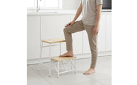 Combination Purpose Ladder Stool Space-Saving 2 Step Stool Non-Slip Feet Small Step Ladder for Kitchen, Living Room, Bedroom