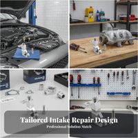 Aluminum Alloy Intake Flap Motor Repair Bracket Threaded Opening Intake Manifold Repair Bracket Mounting Tab Automotive Part Curved Cutout