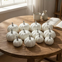 12 Pieces artificial pumpkins Autumnal Pumpkins Indoor and Outdoor Fake Pumpkin for Party Planners, Halloween, Table Centerpiece