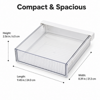 Under Desk Drawer Organiser, Automatic Large PP Storage, 24x21.3x6.5cm Office Desk Solution, Space Saving Home Office