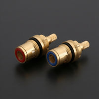 2 Pieces Hot and Cold Faucet Splined Faucet Valve Core Replacement with Threaded Collar for Kitchen Sink, Bathroom Tap