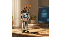 Robotic Hand Building Blocks Kit Articulated Robotic Hand Building Set Wireless-Operated Controlled Illuminated for Teens, Desk