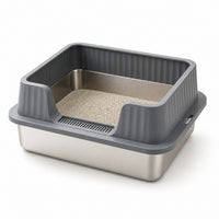 Stainless Steel Cat Litter Box, Extra Large, Thickened, Open Top, Anti-Splash, Easy to Clean, Corrosion-Resistant