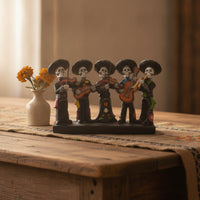 Mariachi Skeleton Figurine Halloween Skeleton Band Members Figurine Decorative Tabletop Decor for Collectors, Hosts, Day of the Dead, Mantel, Party