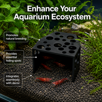 Aquatic Habitat Shelter, Small Synthetic aquatic habitat Cave for Turtle & Amphibian, Hiding Place, Breeding Decoration
