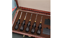 5 Pieces Wood Handle Leather Edger DIY Crafting Leather Perimeter Shaping Tool Set Leatherworking Supplies Multiple
