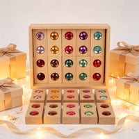 20 Pieces Acrylic Blocks with Wooden Tray Faceted Gem Blocks Sorting Building Piece Set for Classroom