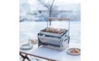 Foldable Portable Charcoal Grill Stainless Steel Tabletop Charcoal Grill Space-Saving Removable for Campers, Backyard