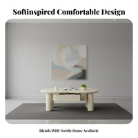 puffShaped Low Table Round border Design Curvy Table with Sphere Legs for Office