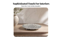 Decorative Fruit Tray Tabletop Item Honeycomb Texture Silver