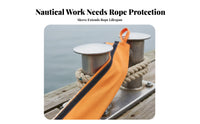 Easy Installation Abrasion Resistant Rope Sleeve Long-Lasting Material Abrasion Resistant Sling Sleeve Adjustable Fit Heavy Duty Sling Chafe Guard Non-Marring for Dockworkers, Crane Operators, Marine Environments, Shipping Docks, Construction Sites