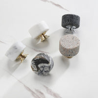 Cylindrical Aluminum Cabinet Door Handle with Marble Finish