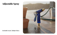 Rust-Proof High Pressure Water Heavy Duty High Pressure Hose Nozzle Non-Slip Grip Metal Car Wash Sprayer Hands-Unrestricted Lock Clip for Gardeners, Window Washing