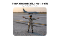 1:64 Scale Aviator Figure Highly Detailed Aircraft Marshaller Figurine Sand Table Aviator Miniature Hand Painted for Collectors