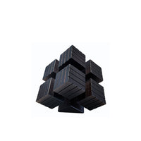 Cube Sculpture Architectural Sculpture with Slatted Surface Nordic Statue for Shelf, Living Room