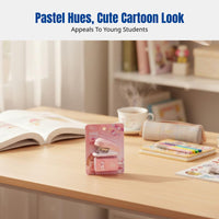 Mini Stapler, Cute Cartoon Stationery Set, Portable, Small, Macaron Colors
