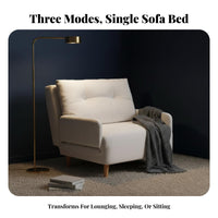 Foldable Single Folding Armchair Bed Space-Saving Folding Single Lounger Multi-Functional transformable Seating Multifunctional Design for Apartment Dwellers, Students, Office Workers, Living Room, Small Spaces, Balcony, Bedroom