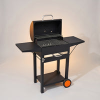 Heavy-Duty Charcoal Barbecue Grill with Side Shelves Food-Grade Charcoal Grill with Side Shelf Ergonomic Space-Saving for Patio