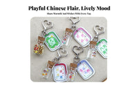 Glass Bottle Keychain Heart-Shaped Clasp Corked Vial Locket Bag Trinket Stylish Accessory for Mahjong Players, Purse, Backpack