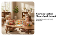 Painted Wood Child-Centered Stacking Toy Bright Colors Wooden Matching Toy for Toddlers, Preschoolers