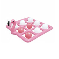 Summer Fun Inflatable Flamingo X and O Toe Game Floating X and O Toe Board Flamingo Pool Toss Game for Beach