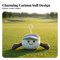 Tennis Ball Stuffed Toy Soft Material Golf Ball Stuffed Toy Cute Design Grinning Face Sports Keychain for Teens, Women, Claw Machine