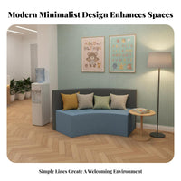 Modern design Curved Sectional Sofa Piece Creative Shape Public Seating high-resilience Foam configurable Couch No Assembly Required for Parents, Visitors, Business Clients, Kindergarten, Waiting Room, Reception Area, Office
