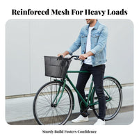 Large Capacity Front Bike Basket Long-Lasting Metal Mesh Bike Basket Easy Installation for Shopping, Commuting
