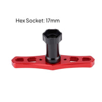CNC Machined 17mm Wheel Hex Nut Sleeve High Precision RC Car Wheel Nut Tool Aluminum Alloy T-Handle Hex Wrench Metal Construction