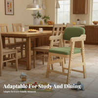 Adjustable Wooden child's Chair Ergonomic Design Height-Adjustable child's Chair Stable Frame Even Rounded Corner S for Home