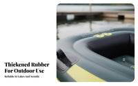 Foldable Inflatable Boat Thickened Material Inflatable Dinghy Boat Puncture Resistant Blow-up Dinghy Multiple Air Chambers for Outdoor Enthusiasts, Families, Boating, River, Lake, Beach