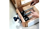 Double Guide Rods Workbench Front Vise Cast Iron Construction Woodworker's Bench Vise Heavy Duty Clamping Device for Carpenters, Woodworkers, Garage