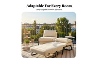 Multi-Functional transformable Loveseat Bed Space-Saving Armless Futon Bed Adjustable Backrest Sleeper Sofa Modern and aesthetic for Apartment Dwellers, Young Adults, Office Workers, Living Room