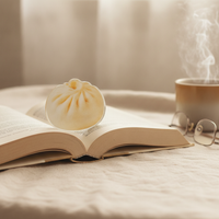 Cute Original Steamed Bun Acrylic Bookmark for Students, High Aesthetic Transparent Reading Marker