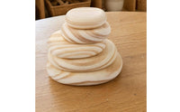 10 Pieces Natural Wood Grain Wooden Stacking Stones Polished Wooden Pebble Stacker Rounded Pebble-Shaped Blocks Stackable