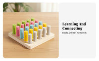 Wooden Peg Board Toy Bright Colors Wooden Peg Board Smooth Pegs Fine Coordination Practice Toy for Young Children, Preschoolers